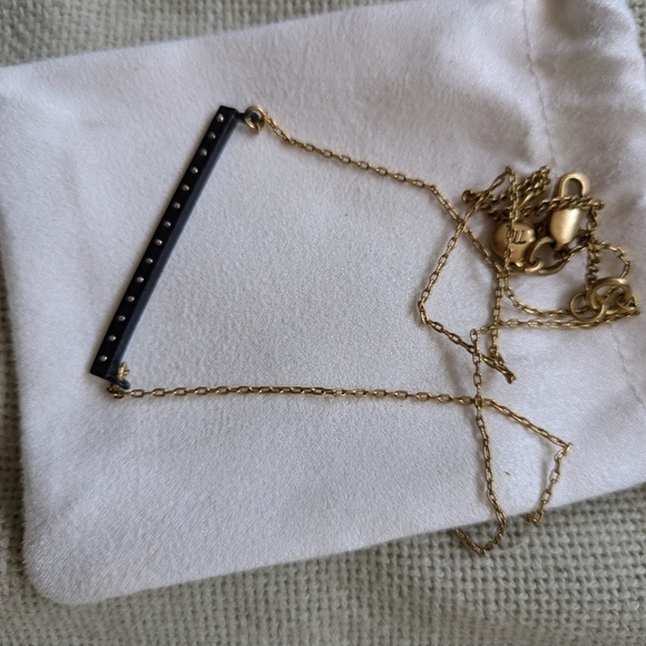 MADEWELL Black Bar Adjustable Gold Plated Layering Necklace - Picture 2 of 6
